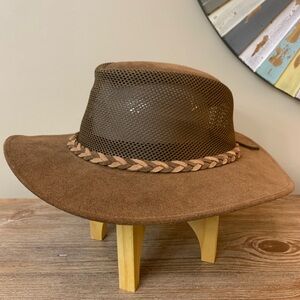 Henschel Hat Company Wrangler Outdoor Explorer Hat Brown Suede Leather Size XL